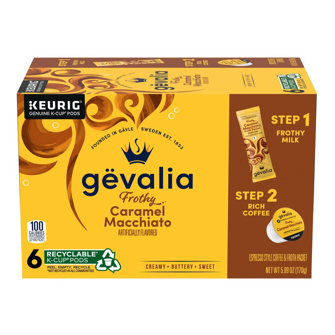 Gevalia Kaffe 2Step Caramel Macchiato Single Serve Coffee K Cups