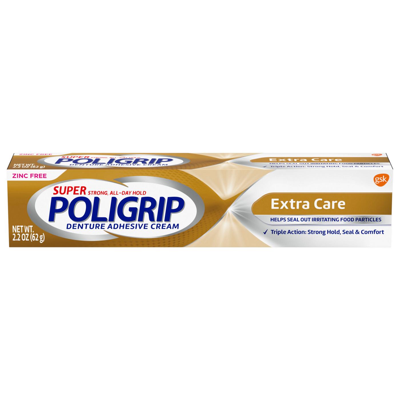 Super Poligrip Extra Care Zinc Free Denture Adhesive Cream; image 1 of 8