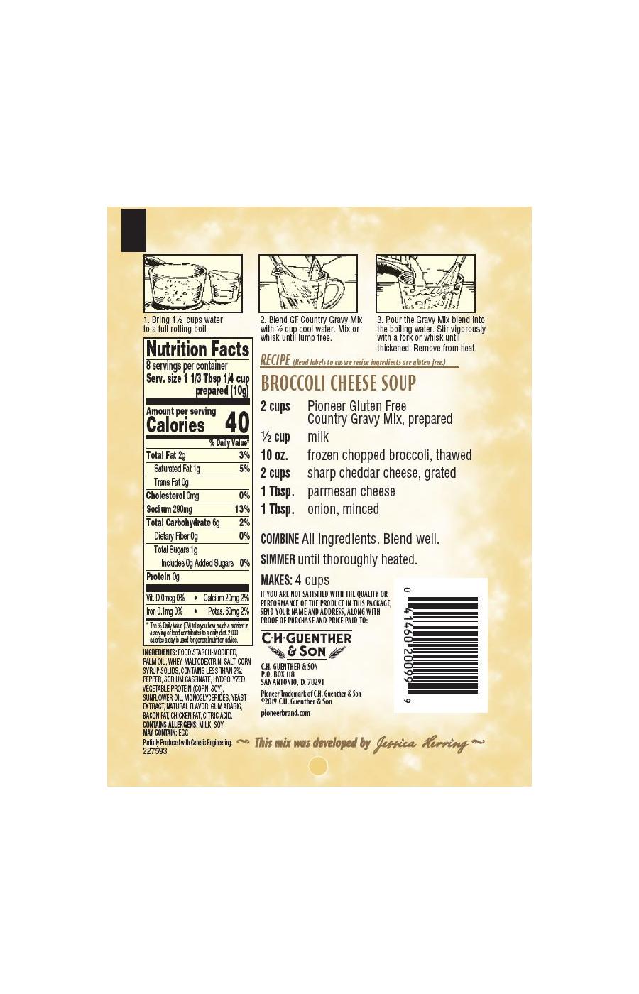 Pioneer Gluten Free Country Gravy Mix; image 2 of 3