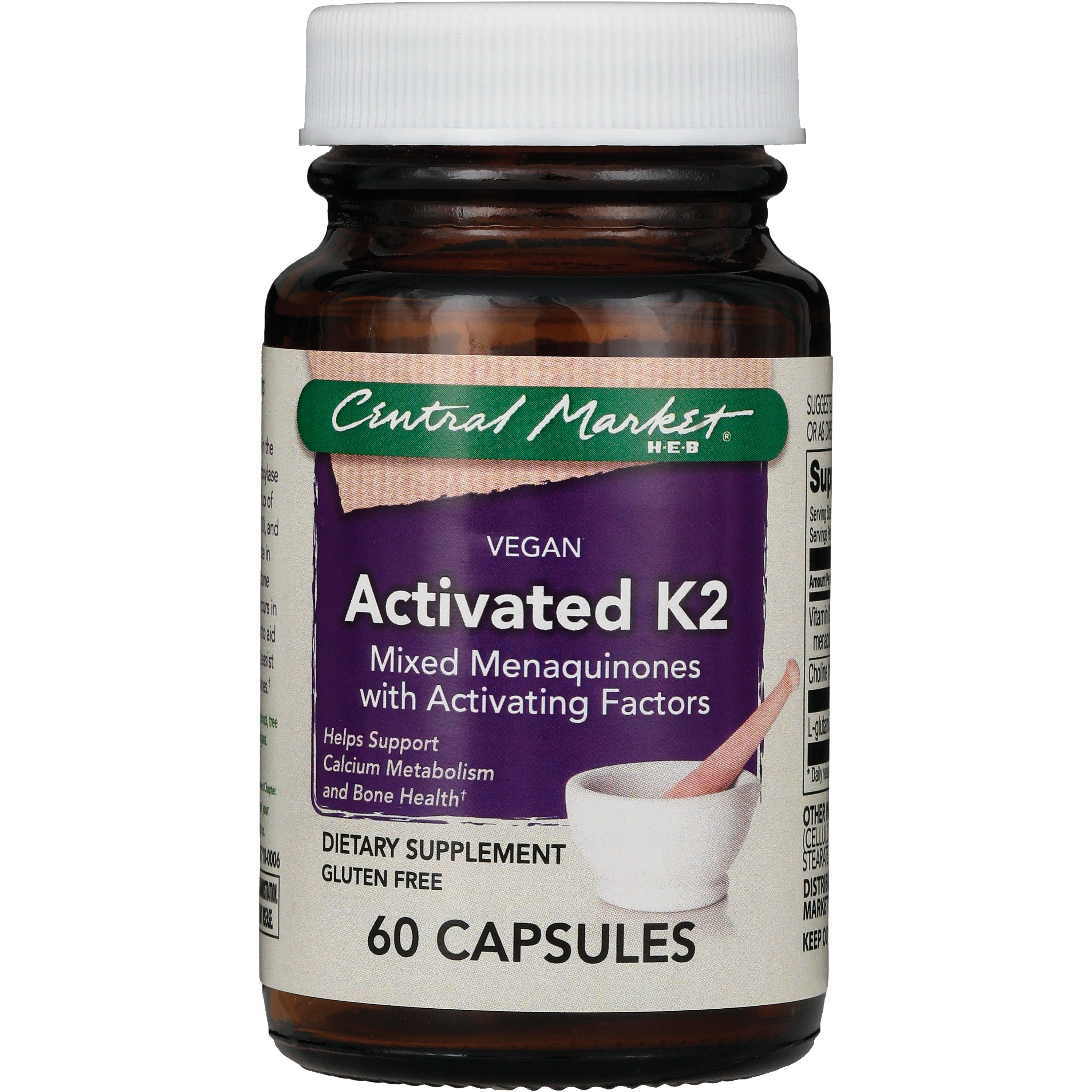 Central Market Activated K2 Vegan Capsules, 60 ct