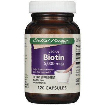 Central Market Biotin 5000 mcg Vegetarian Capsules