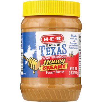 H-E-B Made in Texas Creamy Peanut Butter - Texas Wildflower Honey, 18 oz