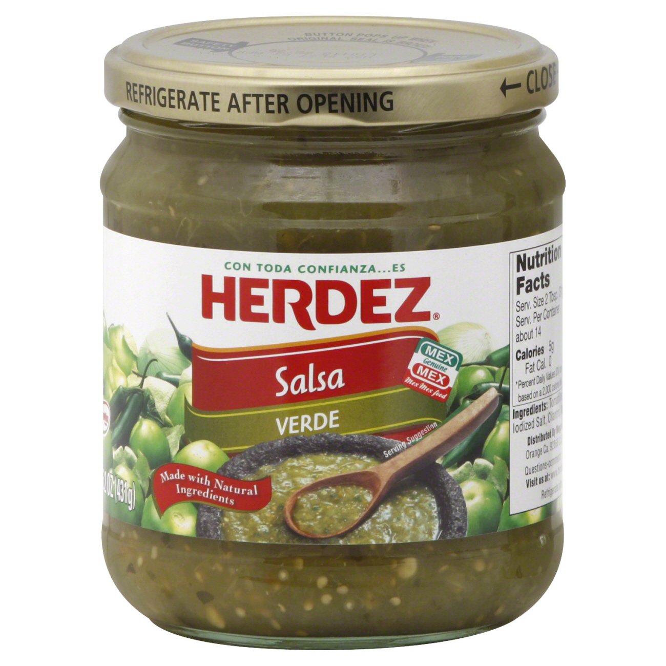 Herdez Salsa Verde Shop Salsa & Dip at HEB