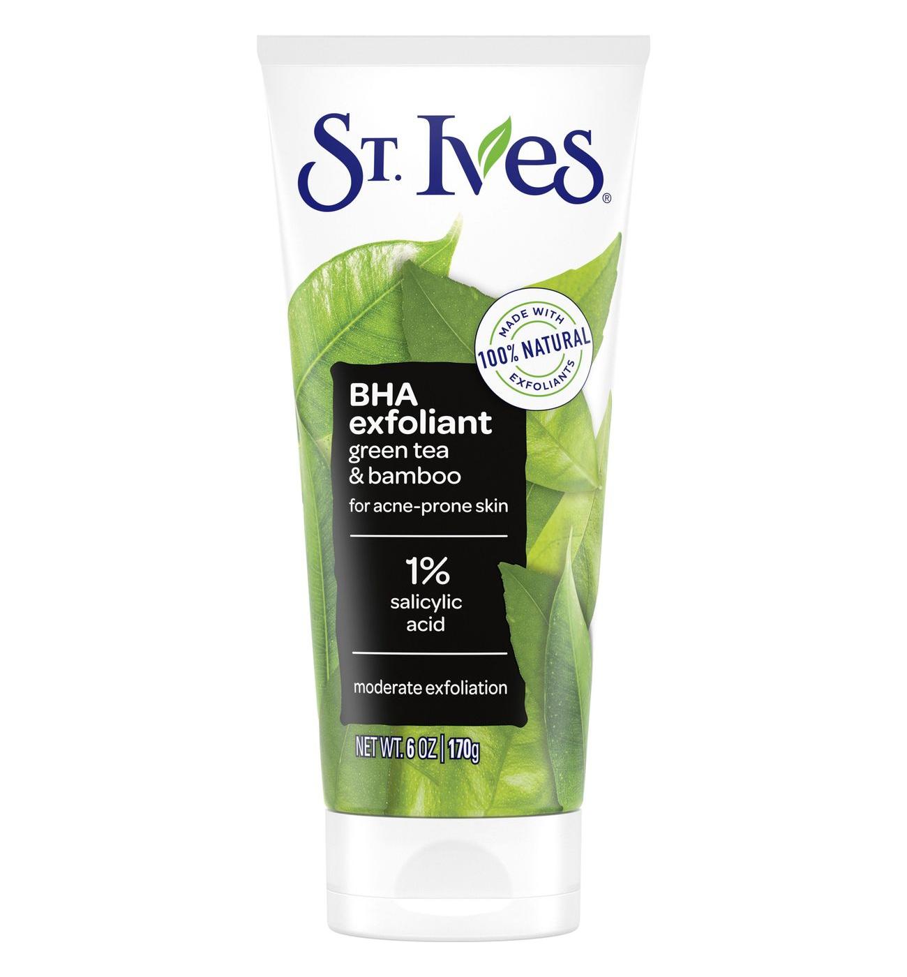 St. Ives BHA Exfoliant Green Tea & Bamboo Face Scrub for Acne Prone Skin; image 1 of 2