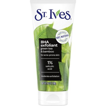 St. Ives BHA Exfoliant Green Tea & Bamboo Face Scrub for Acne Prone Skin, 6 oz