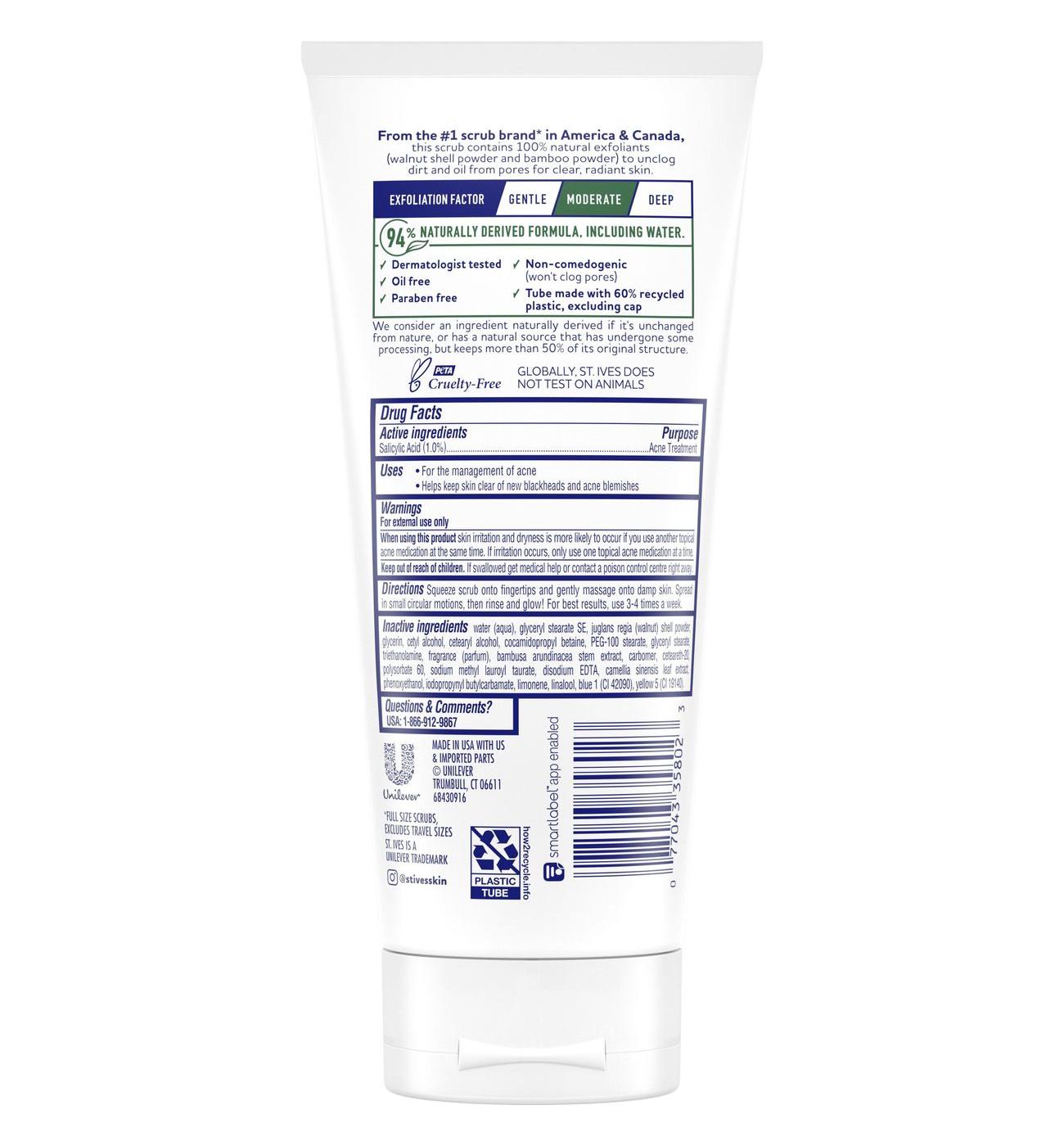 St. Ives BHA Exfoliant Green Tea & Bamboo Face Scrub for Acne Prone Skin; image 2 of 2