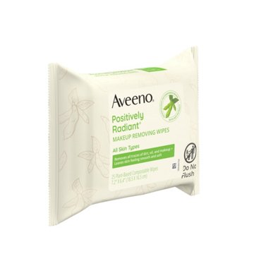 Aveeno Positively Radiant Makeup Removing Wipes, 25 ct