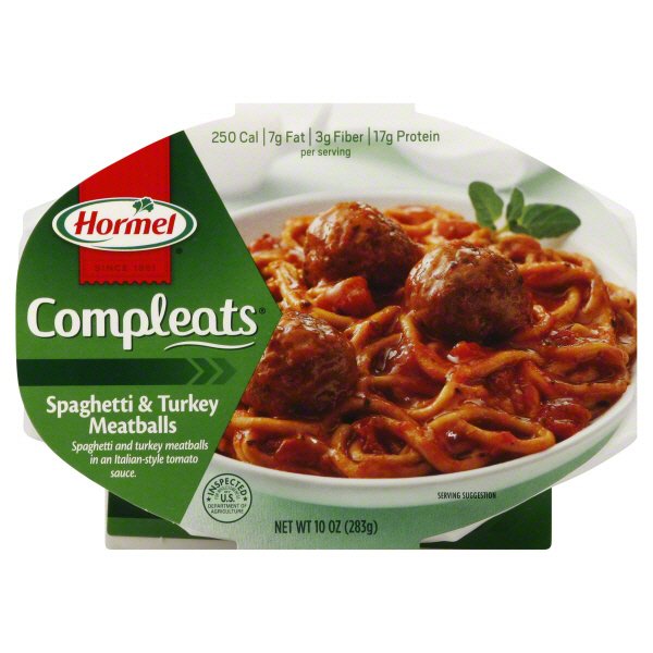 Hormel Compleats Spaghetti & Turkey Meatballs Shop Pantry Meals at HEB
