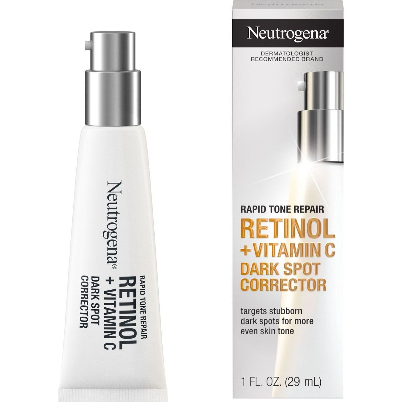 Neutrogena Rapid Tone Repair Retinol + Vitamin C Dark Spot Corrector 1 fl oz product package