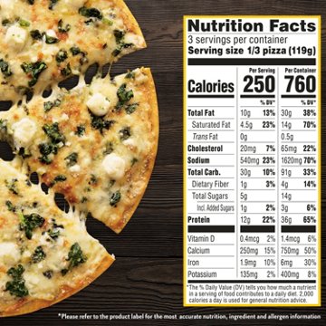 California Pizza Kitchen Crispy Thin Crust White Frozen Pizza - Spinach & Garlic
