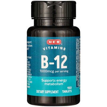 H-E-B Vitamins B-12 1,000 mcg Tablets, 150 ct