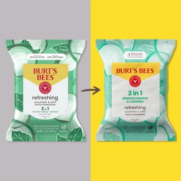 Burt's Bees Facial Towelettes - Refreshing Cucumber & Mint, 30 ct