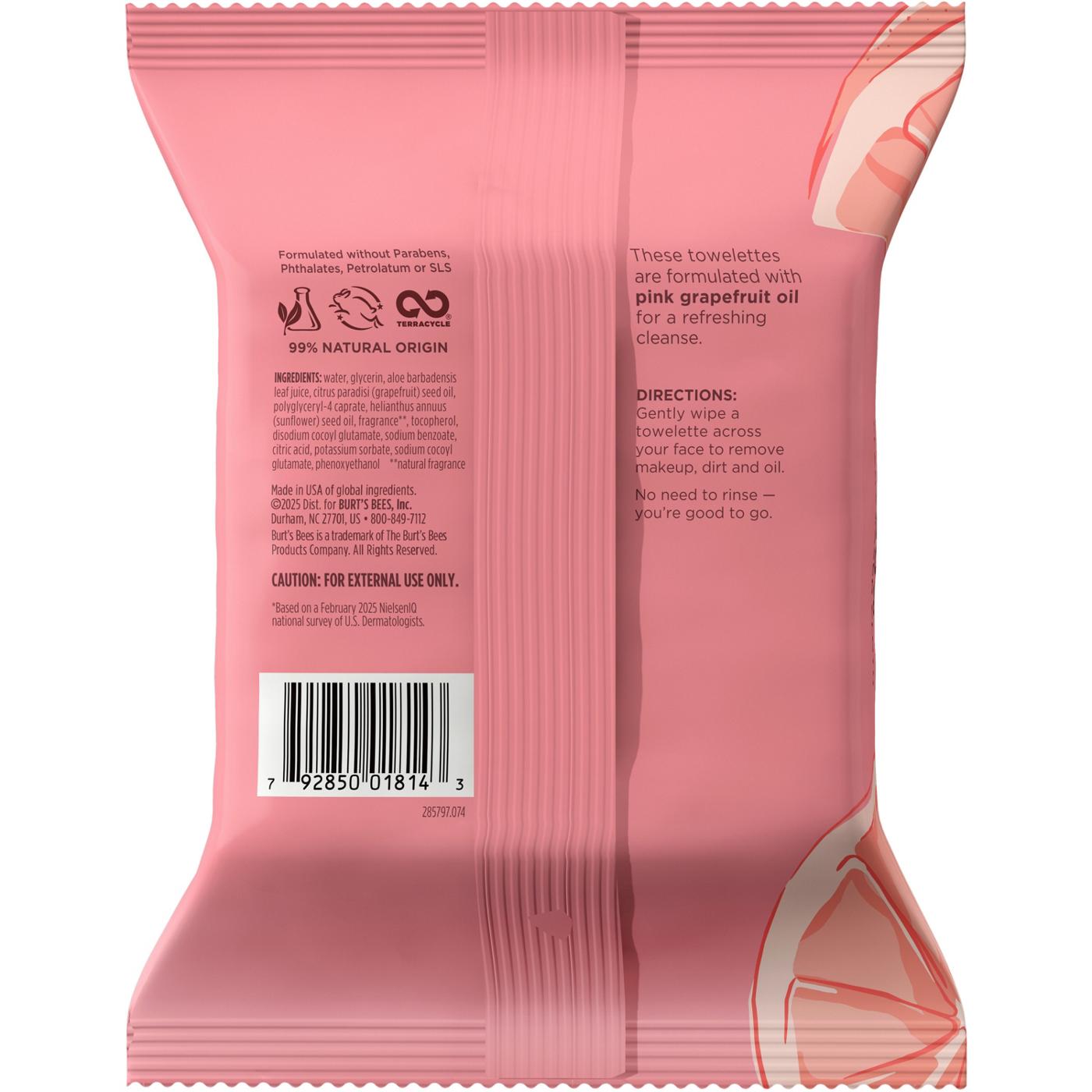 Burt's Bees Clarifying Facial Towelettes - Pink Grapefruit; image 11 of 13