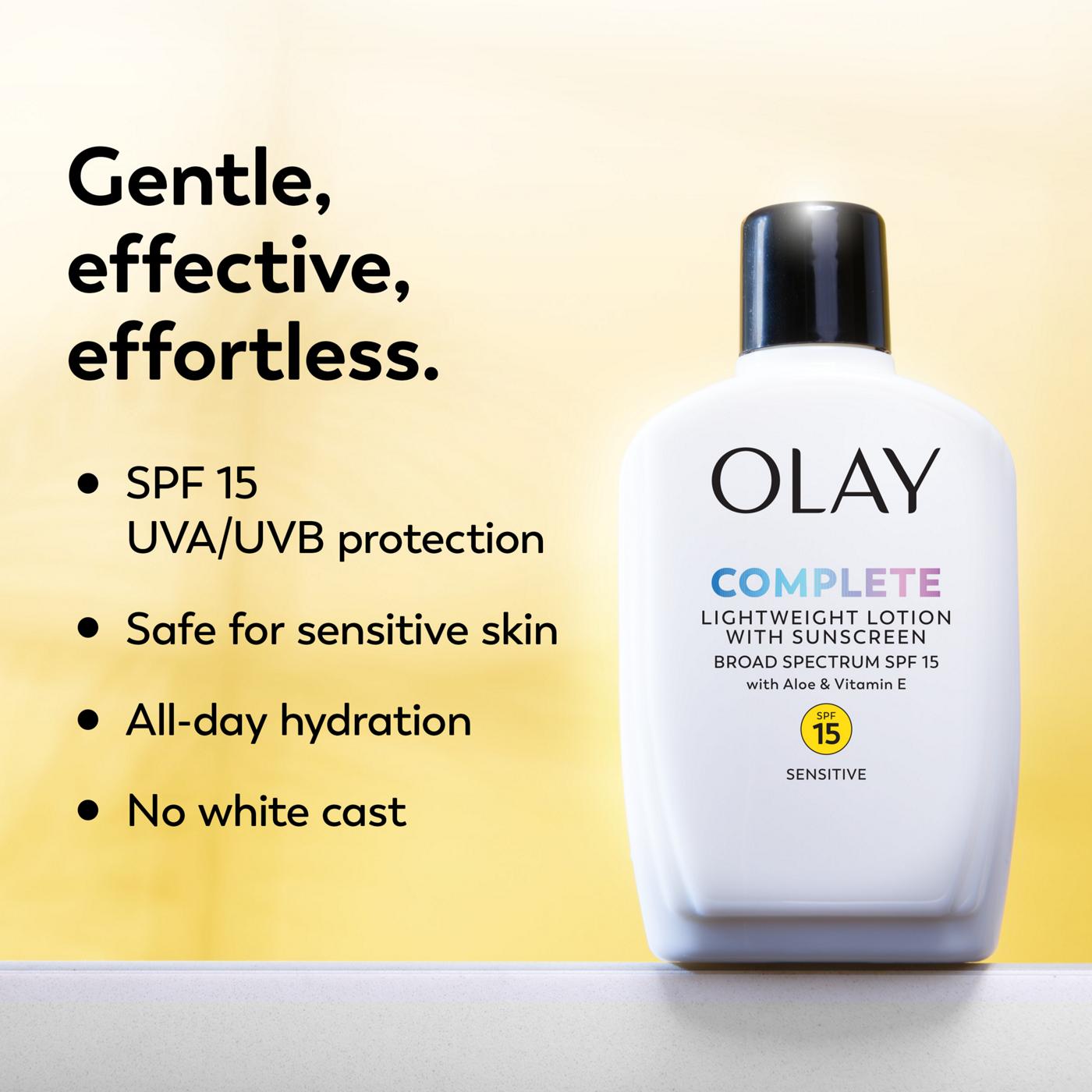Olay Complete Sensitive Daily Moisturizer with SPF 15; image 4 of 10