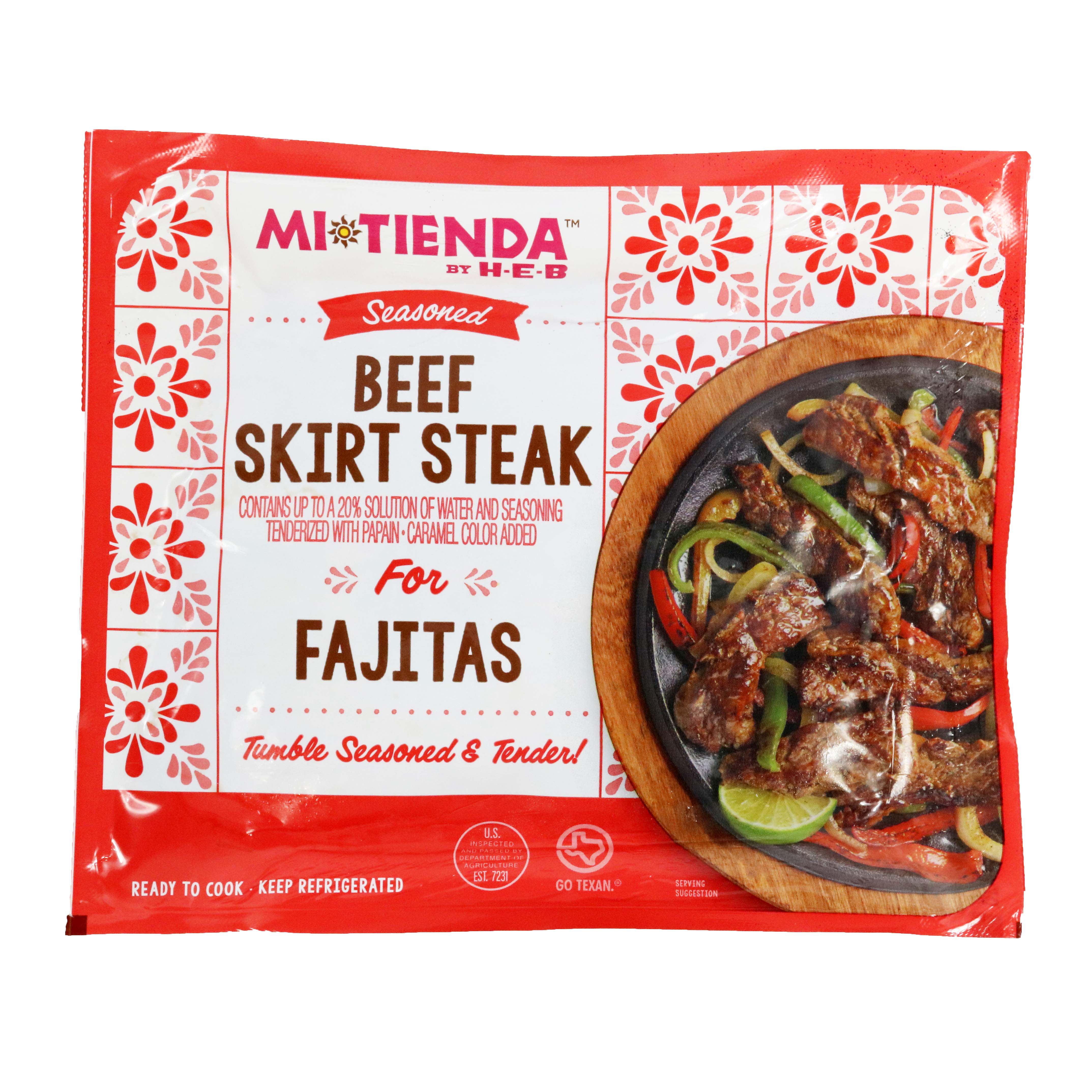 H-E-B Mi Tienda Seasoned Beef Skirt Steak for Fajitas - Shop Beef at H-E-B