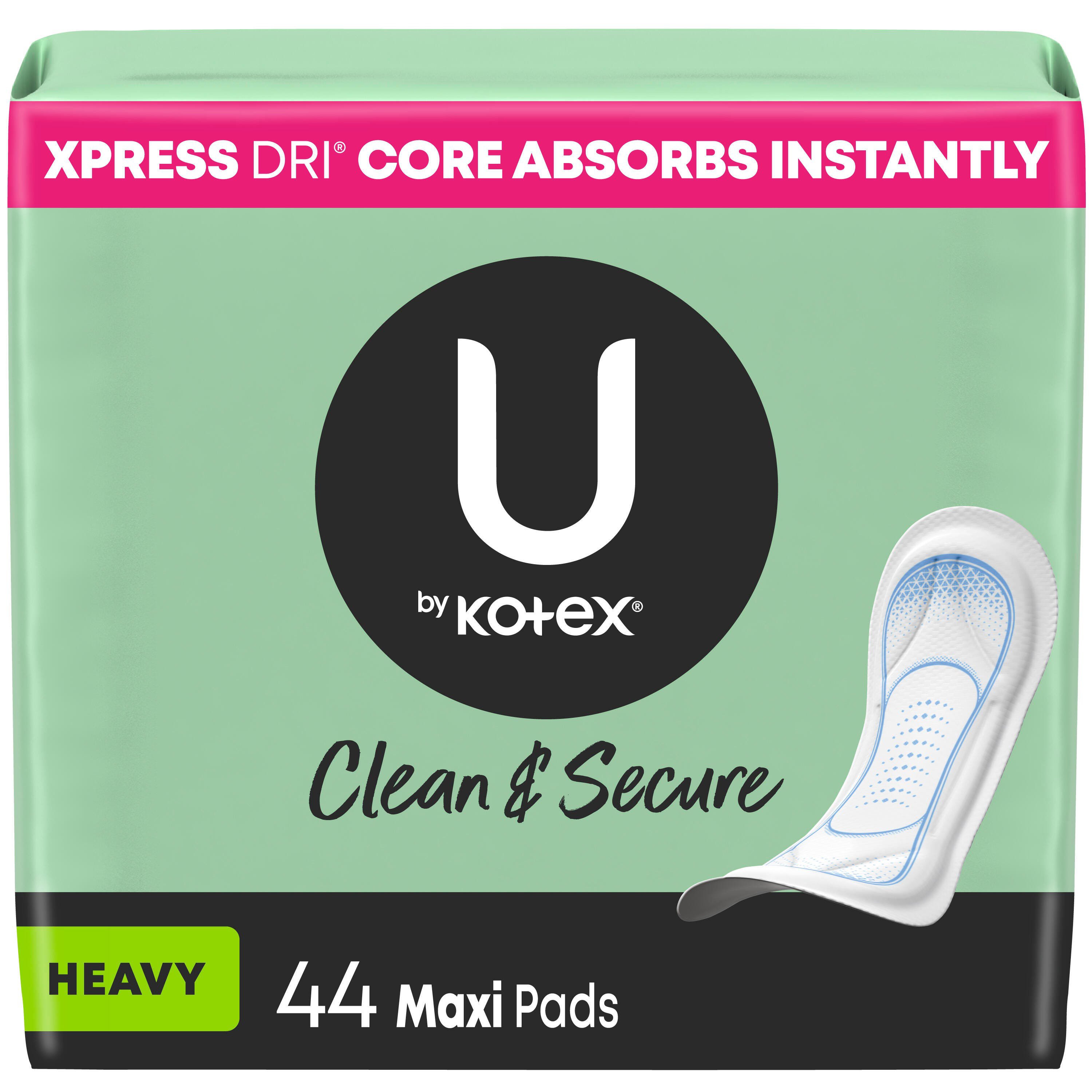 U by Kotex Clean & Secure Maxi Pads Heavy Absorbency Shop Pads & liners at HEB