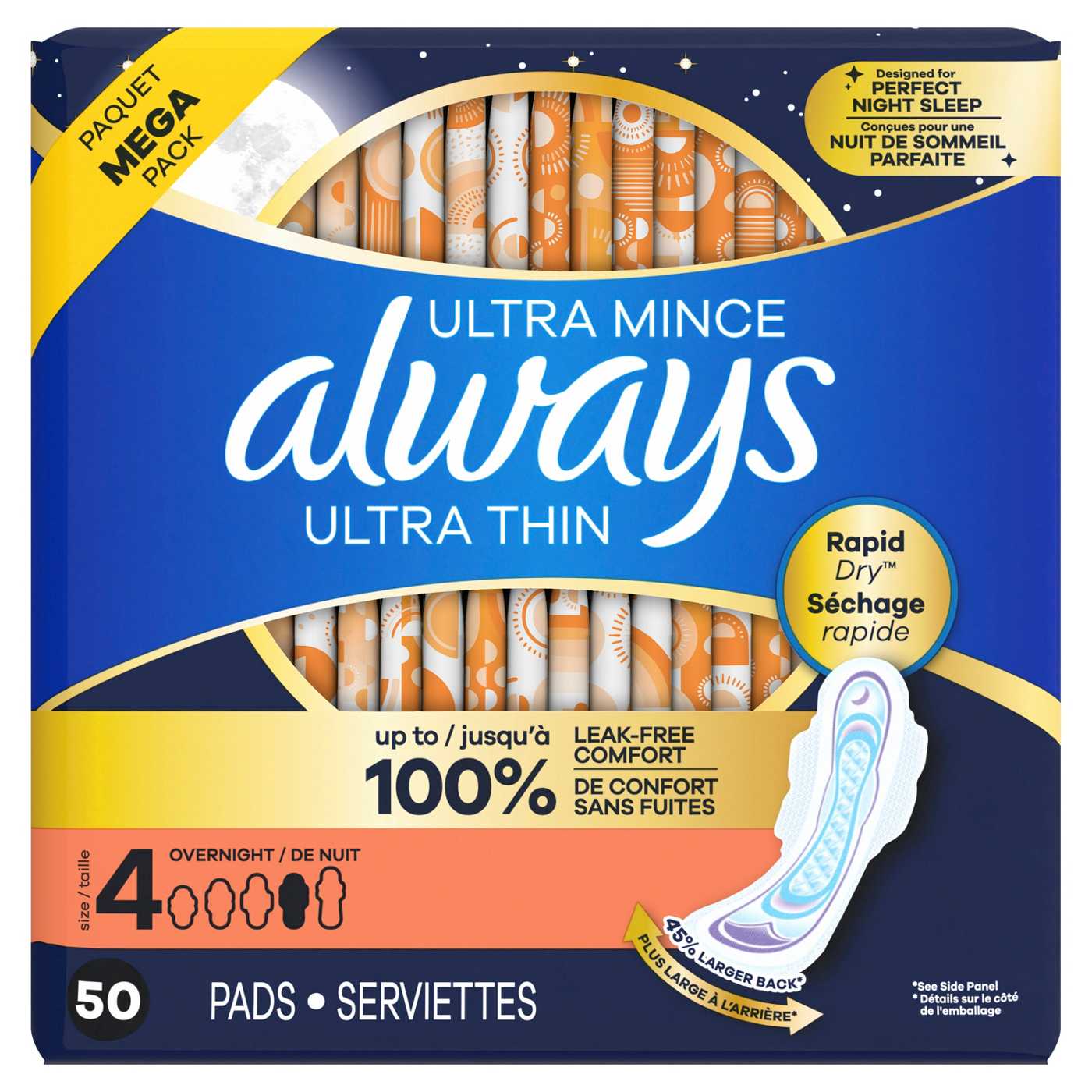 Always Ultra Thin Overnight Pads with Wings - Size 4; image 9 of 9