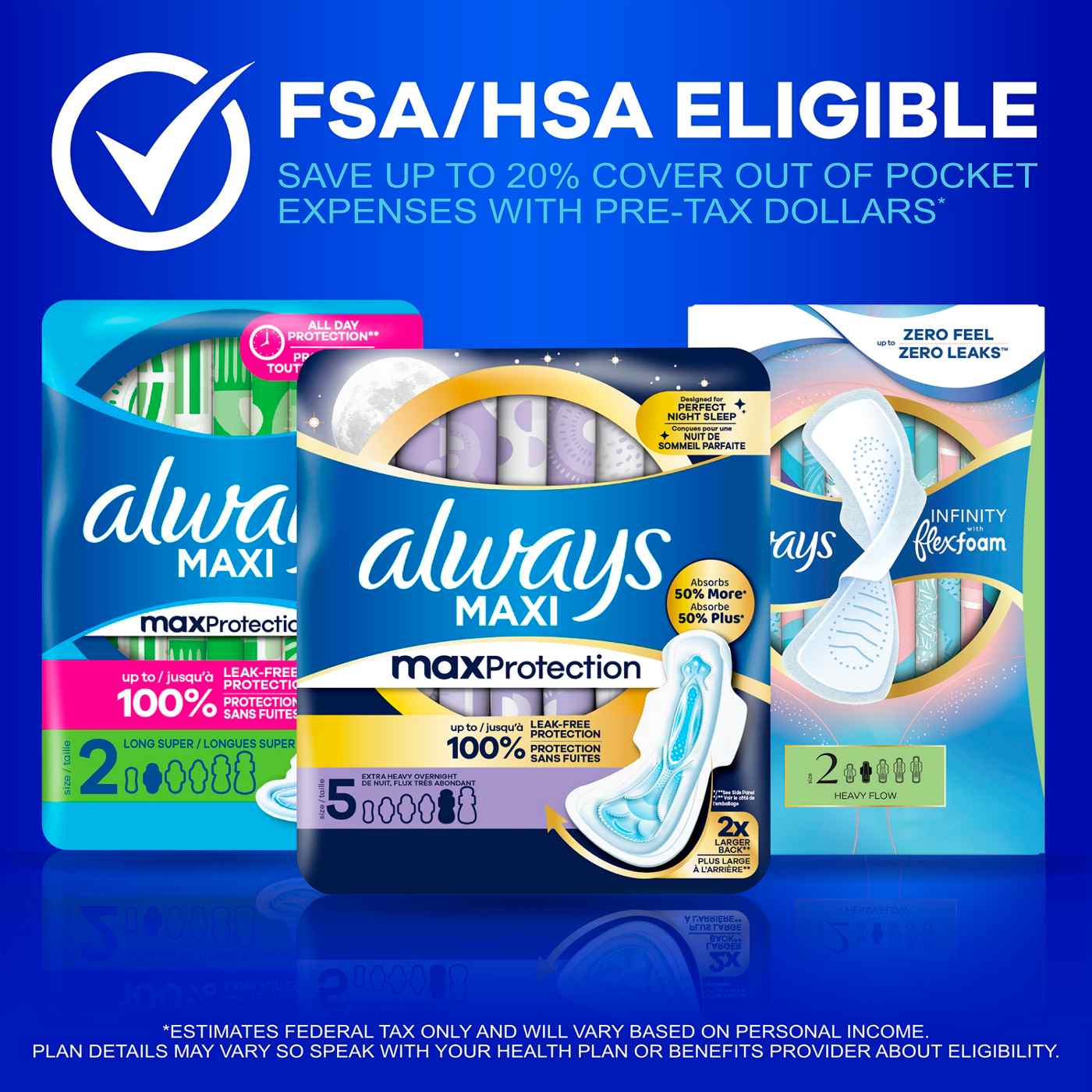 Always Maxi Daytime Pads with Wings, Super, Unscented Size 2; image 8 of 10