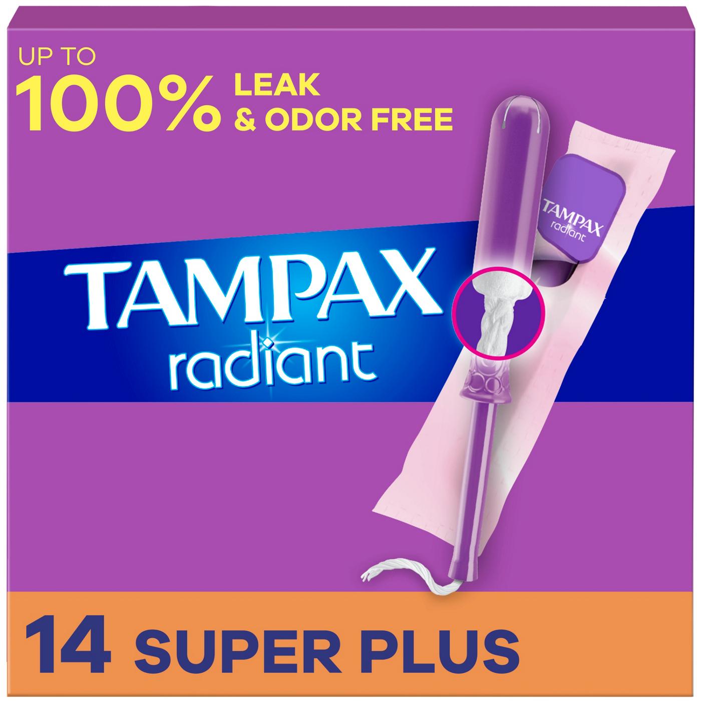 Tampax Radiant Tampons Super Plus Absorbency, Unscented; image 1 of 10