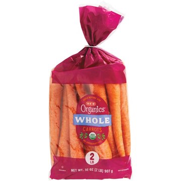 H-E-B Organics Fresh Whole Carrots, 2 lbs