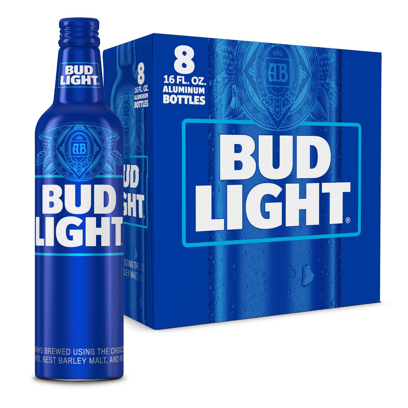 Bud Light Lager Beer Aluminum Bottles, 8 pack; image 1 of 7