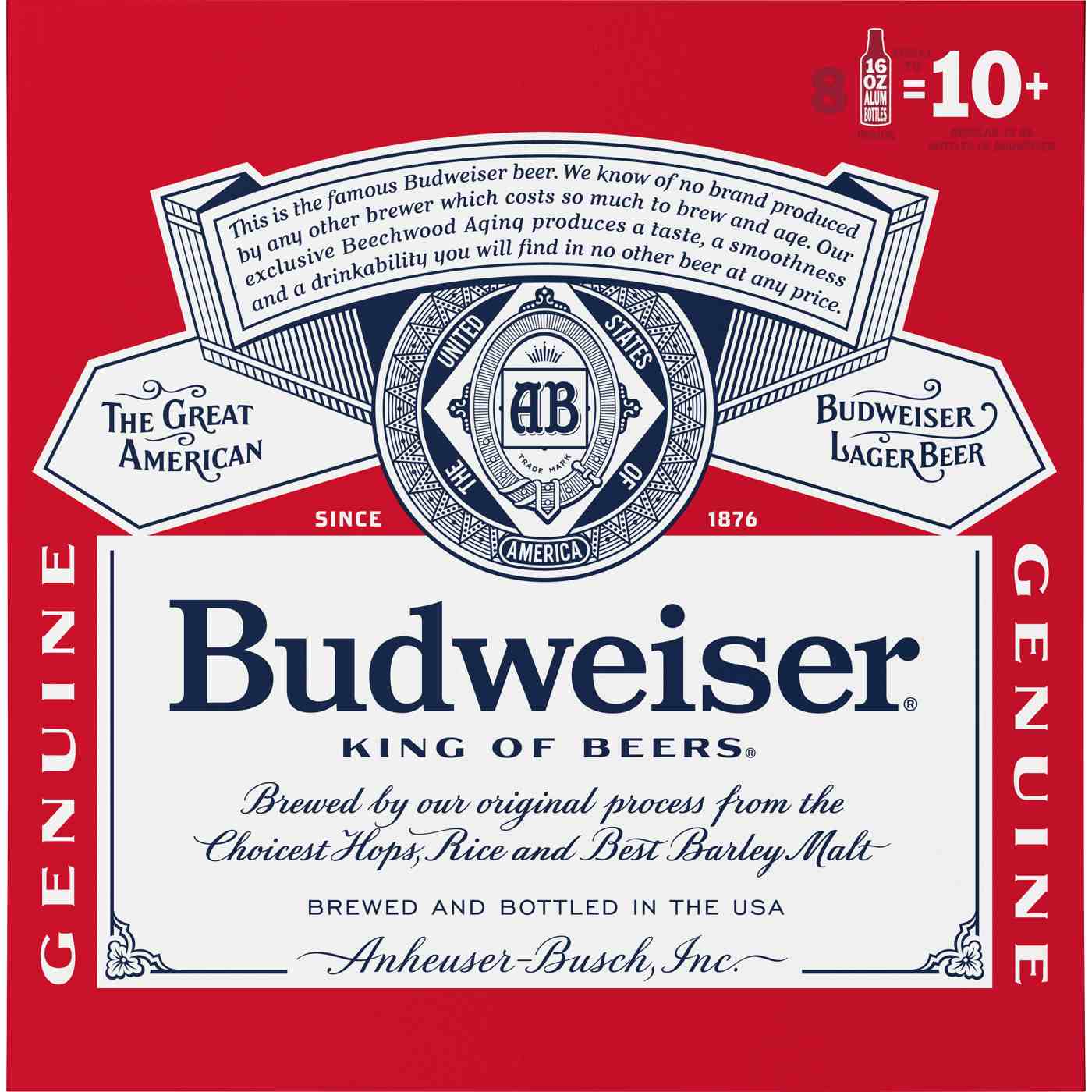 Budweiser Beer 8 pk Aluminum Bottles; image 2 of 2