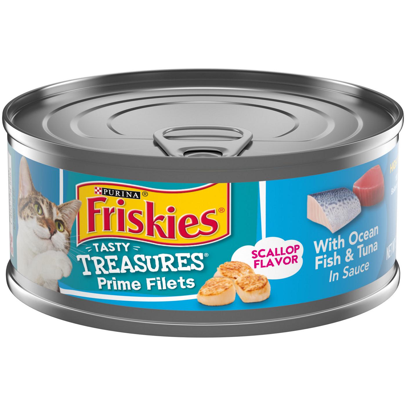 Friskies Purina Friskies Pate Wet Cat Food, Tasty Treasures With Ocean Fish & Tuna and Scallop Flavor; image 1 of 2