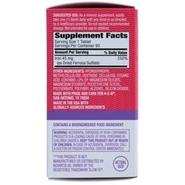 H-E-B Minerals High Potency Iron 45 mg Slow Release Tablets, 90 ct