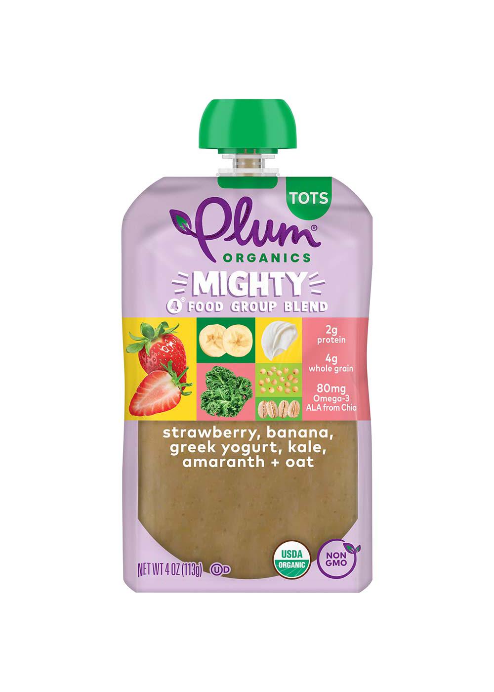 Plum Organics Mighty 4 Pouch - Strawberry, Banana, Greek Yogurt, Kale, Amaranth +Oat; image 1 of 3