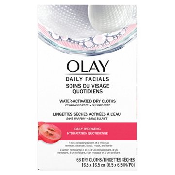 Olay Daily Facial Hydrating Cleansing Cloths with Grapeseed Extract, 66 ct