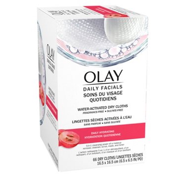 Olay Daily Facial Hydrating Cleansing Cloths with Grapeseed Extract, 66 ct