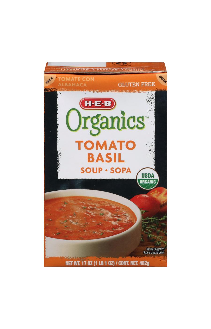 H-E-B Organics Tomato Basil Soup; image 1 of 9