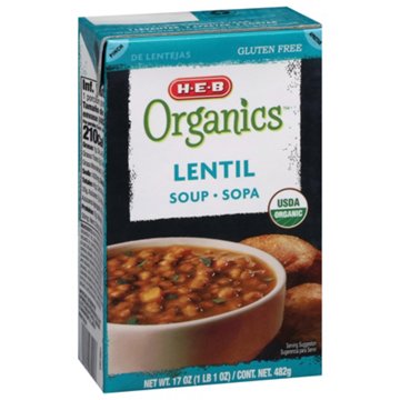 H-E-B Organics Lentil Soup, 17 oz