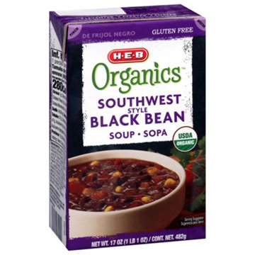 H-E-B Organics Southwest Style Black Bean Soup, 17 oz
