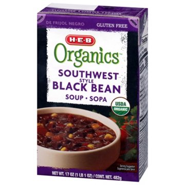 H-E-B Organics Southwest Style Black Bean Soup, 17 oz