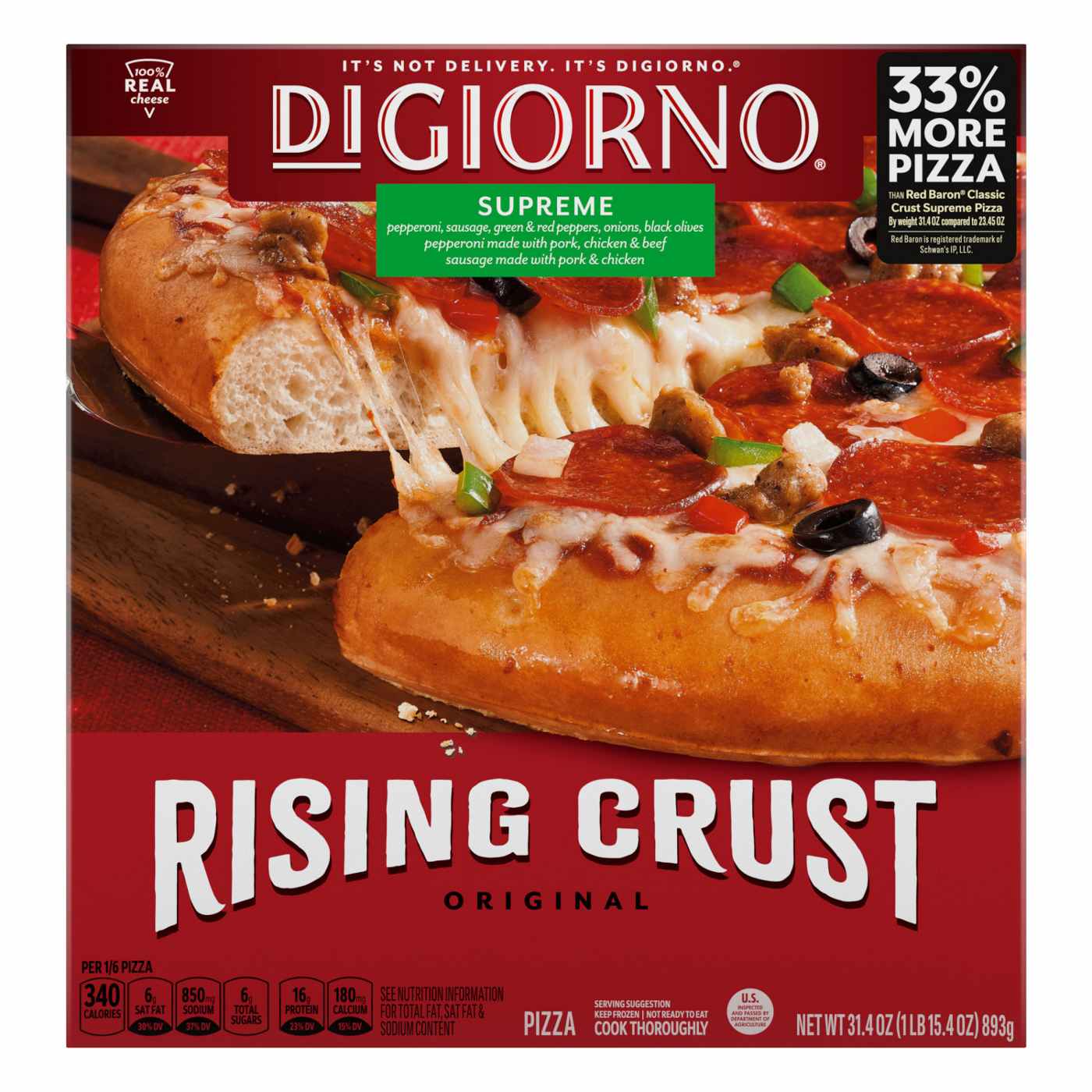 DiGiorno Rising Crust Supreme Frozen Pizza; image 1 of 8