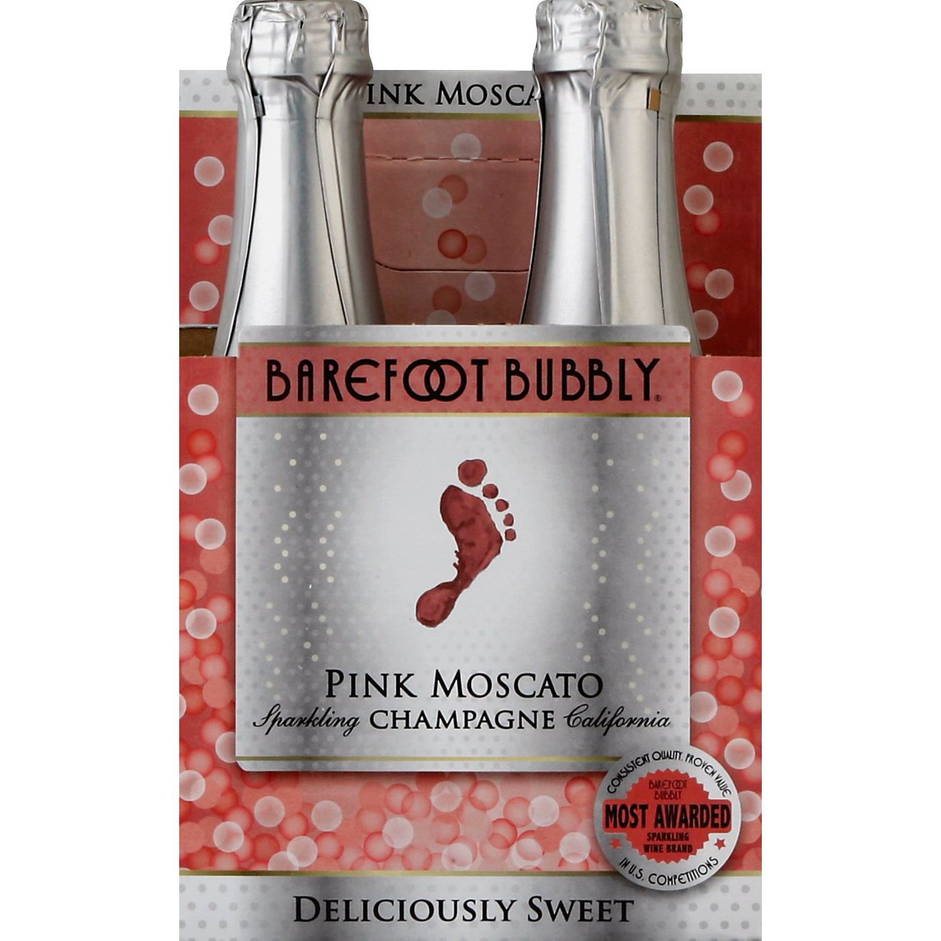 Barefoot Bubbly Pink Moscato Champagne 4 PK Shop Wine at HEB