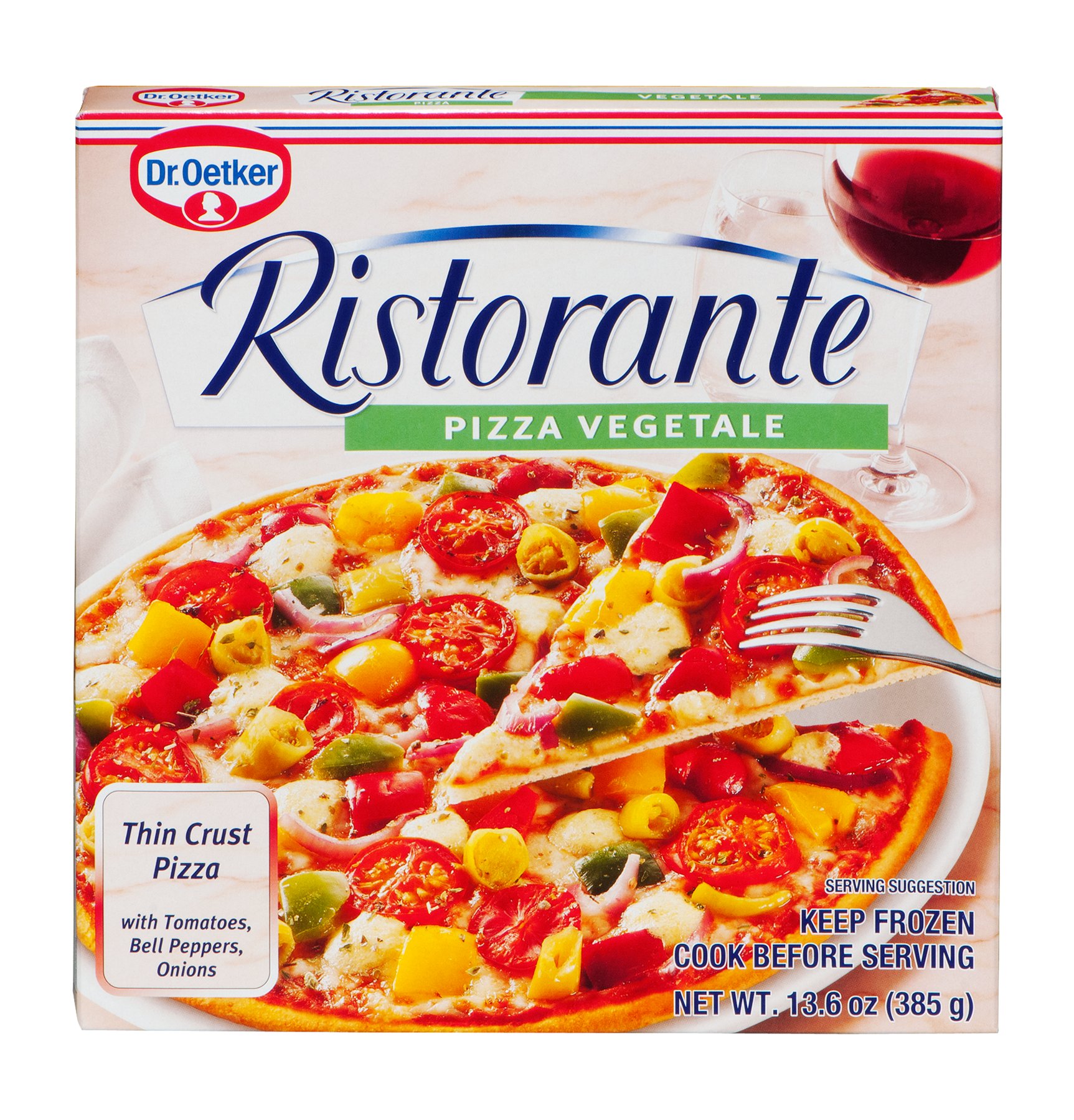 Dr Oetker Ristorante Pizza Vegetable Thin Crust Pizza with Tomatoes, Bell Peppers, and Onions