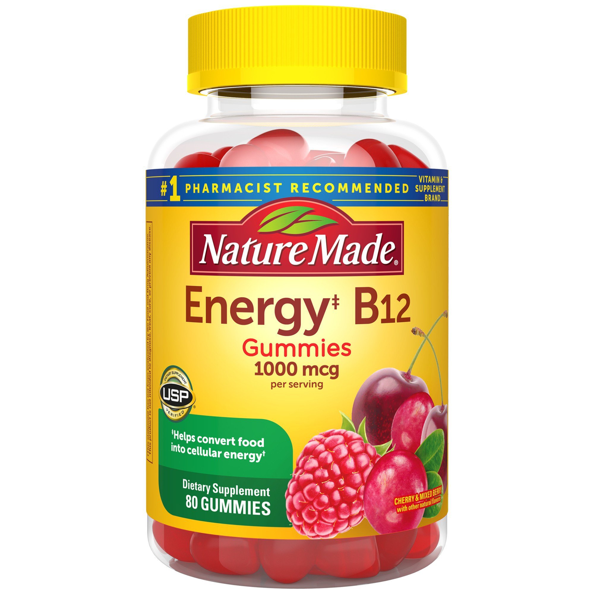 Nature Made Cherry And Wild Berry Energy B12 1000 Mcg Adult Gummies