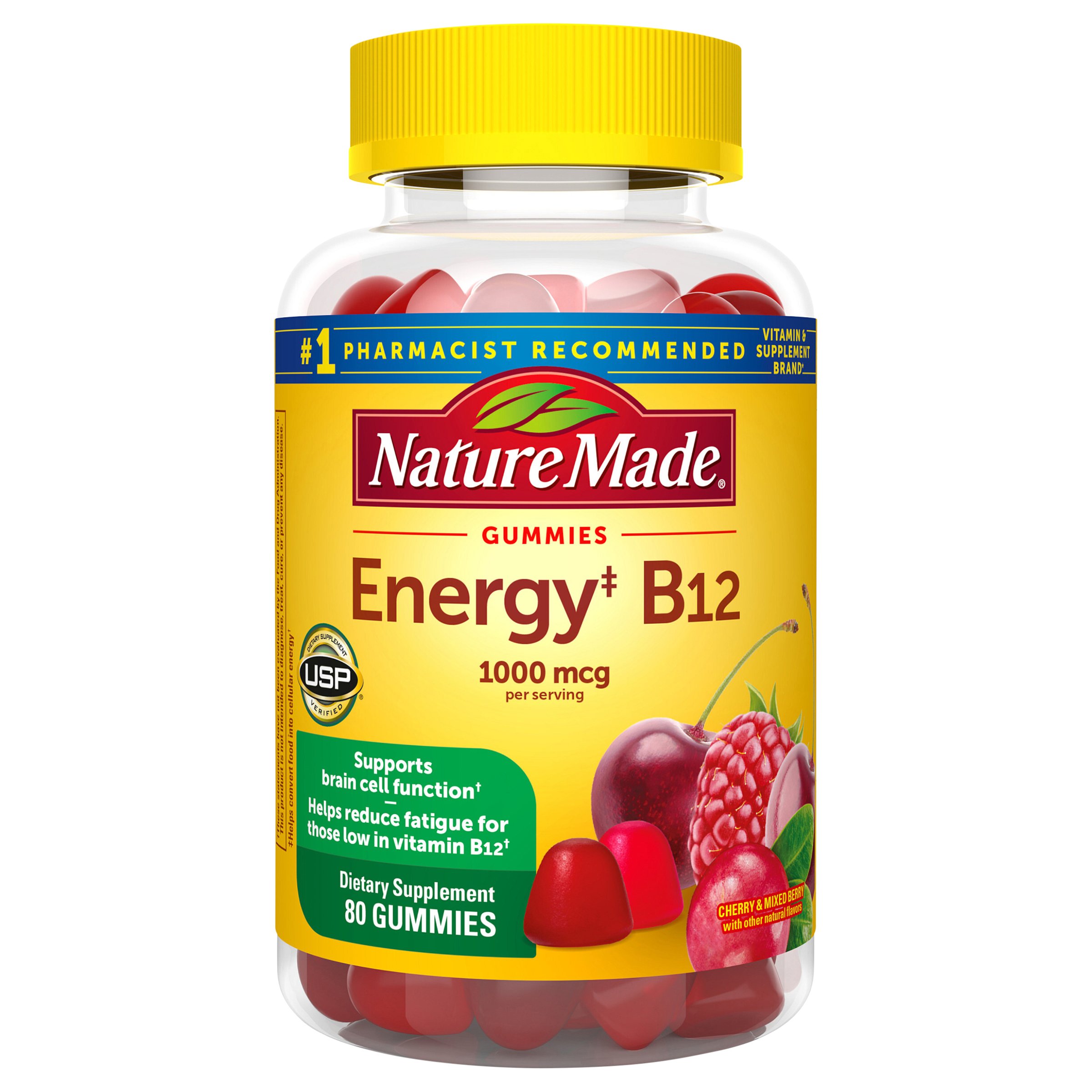 Nature Made Cherry And Wild Berry Energy B12 1000 Mcg Adult Gummies