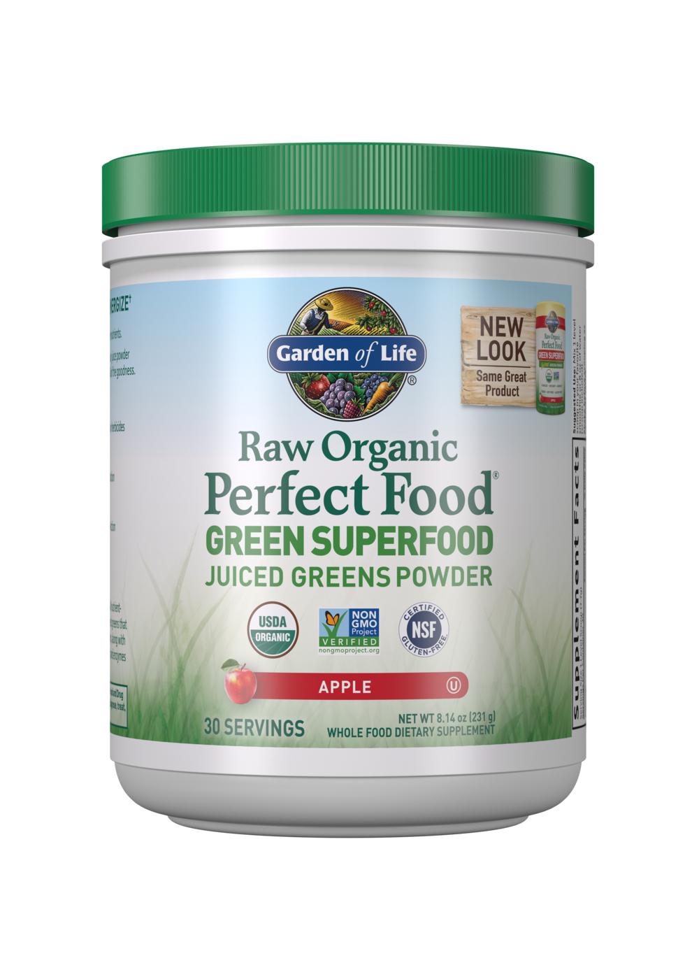 Garden of Life Raw Organic Perfect Food Green Superfood Juiced Greens Powder Apple Flavor; image 1 of 2
