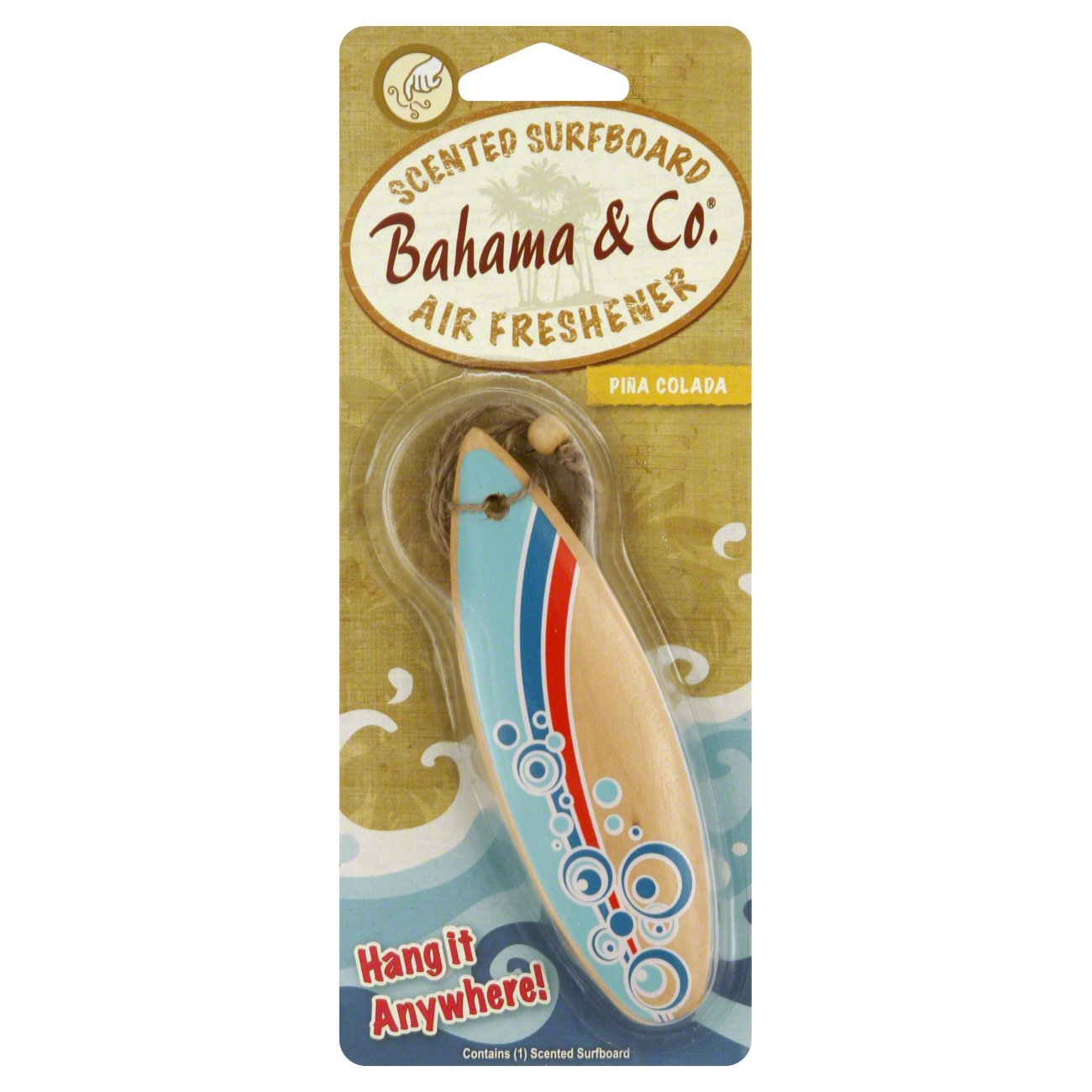 Bahama & Co. Scented 3D Surfboard Pina Colada Air Freshener Shop Car