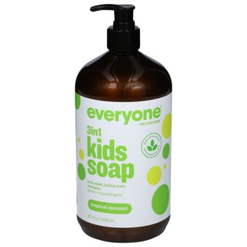 Everyone Kids 3 in 1 Soap Shampoo and Bubble Bath, Coconut Twist, 32 oz