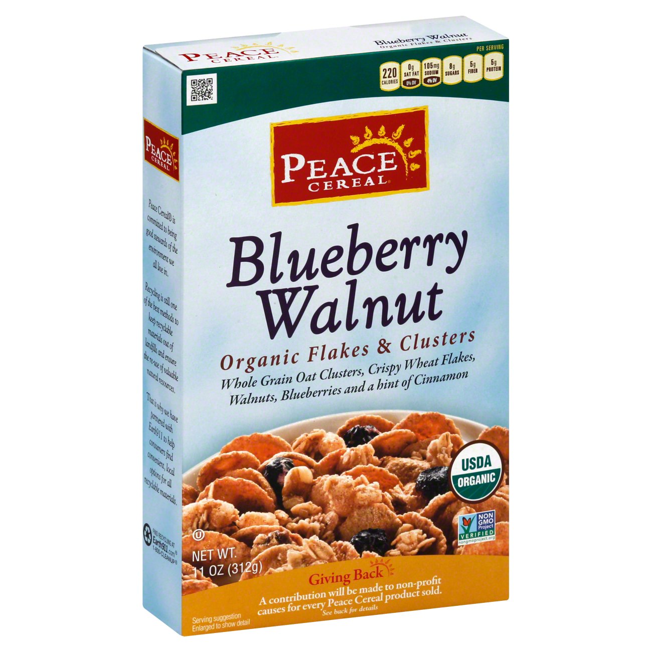Peace Organic Blueberry Walnut Flakes & Clusters Cereal Shop Cereal