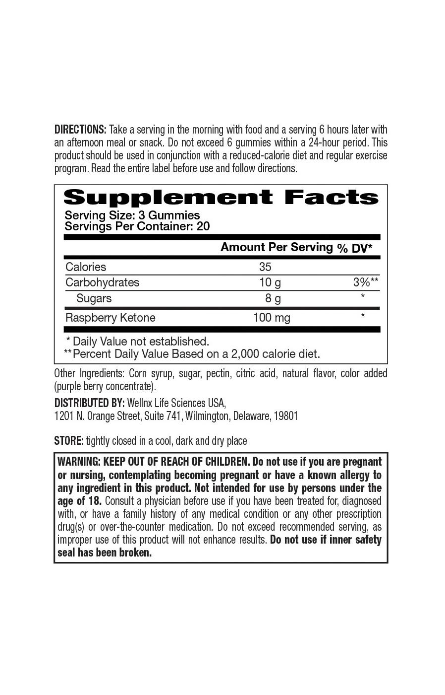 Phytogenix Laboratories Ultimate Raspberry Ketone Gummies; image 2 of 2