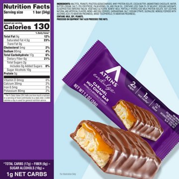Atkins Endulge Caramel Nut Chew Bars, 10 ct