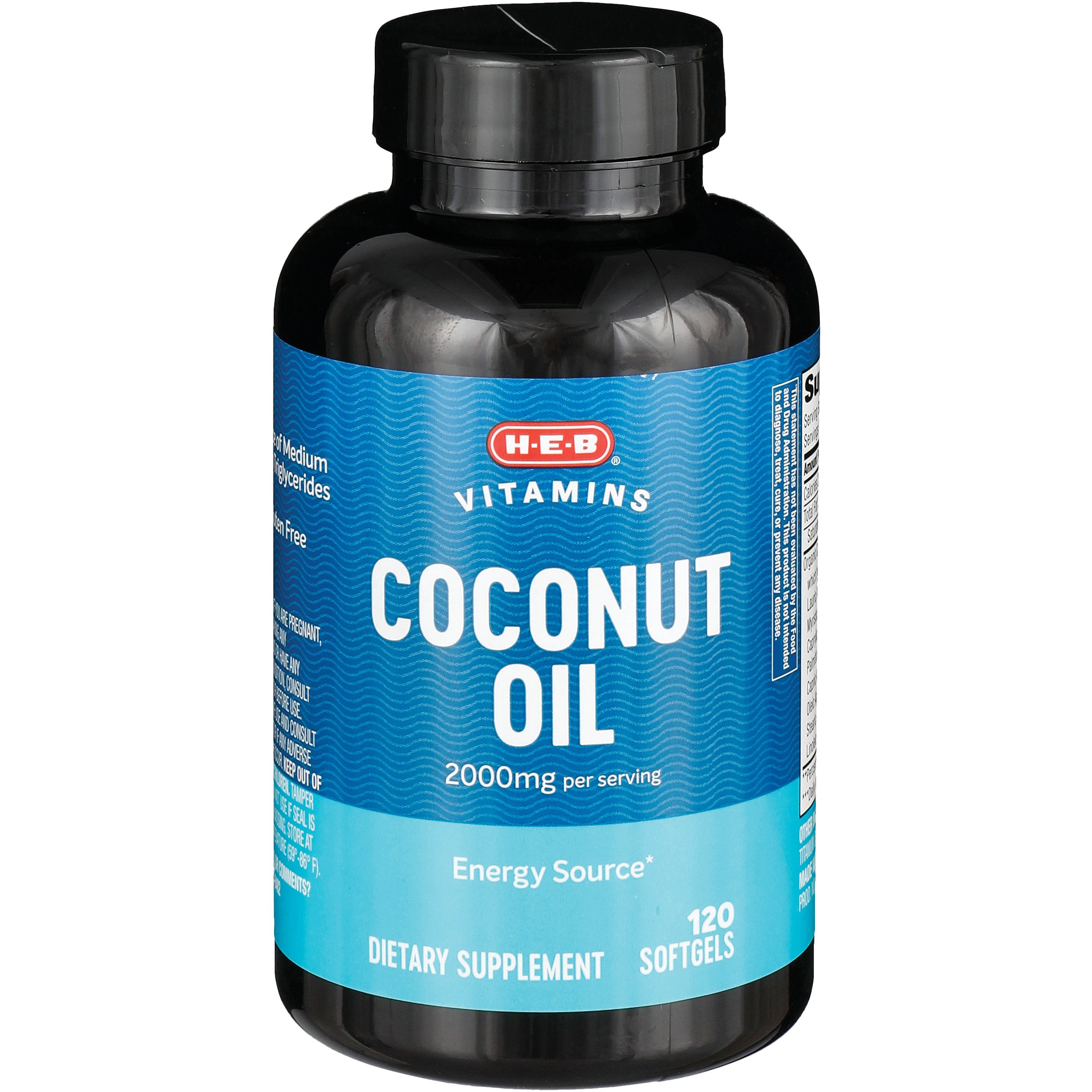HEB Vitamins Coconut Oil Softgels 2,000 mcg Shop Herbs