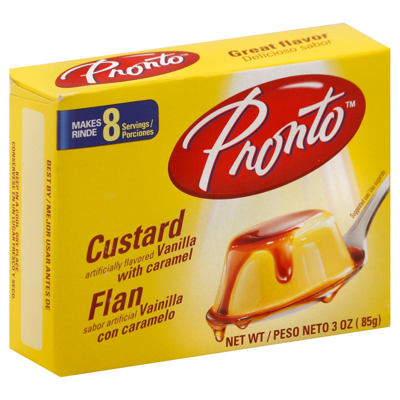 Pronto Vanilla Custard with Caramel Flan Shop Pudding & gelatin mix