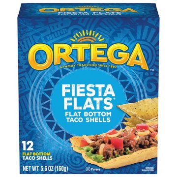 Ortega Fiesta Flats Flat Bottom Taco Shells, 12 ct