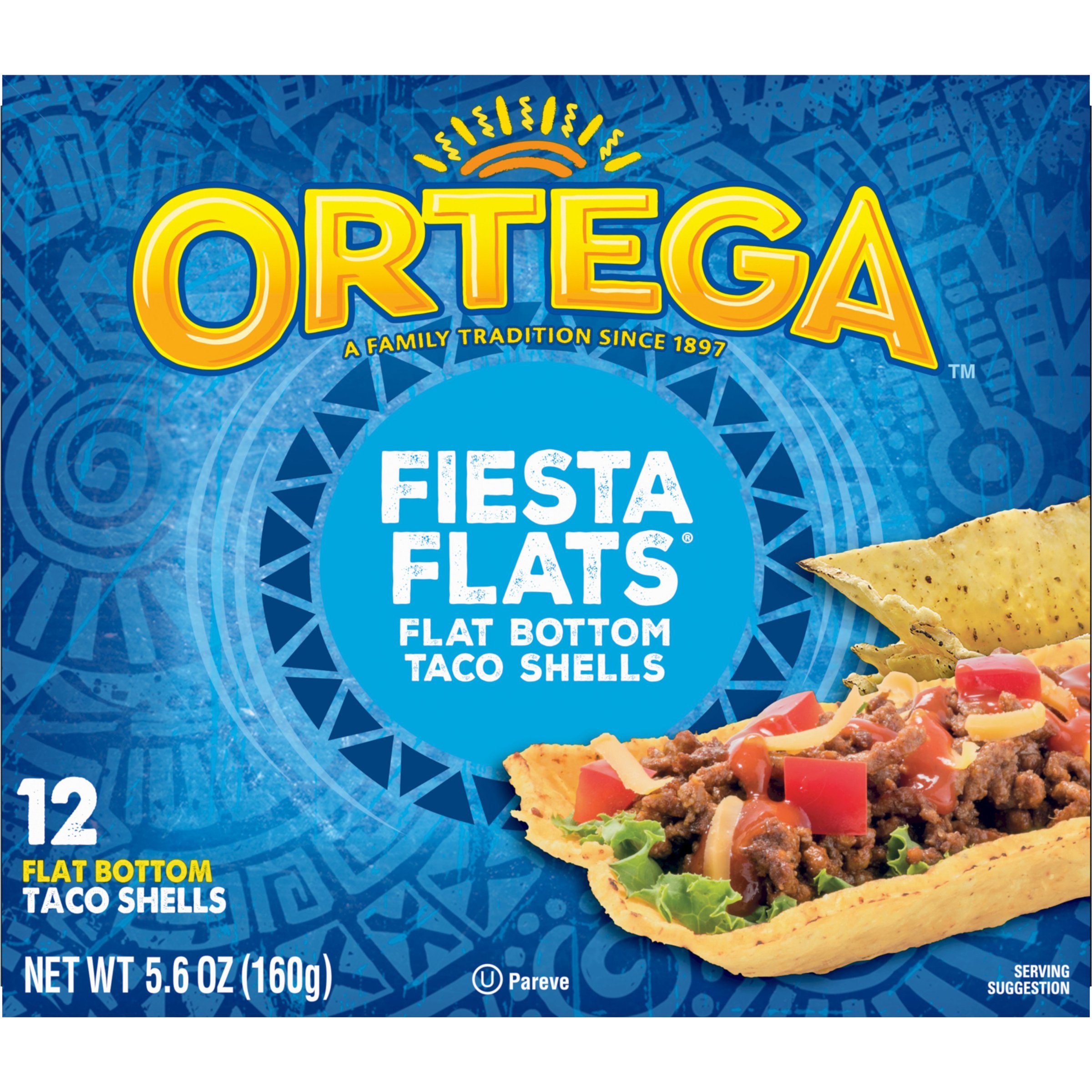 Ortega Fiesta Flats Flat Bottom Taco Shells - Shop Tortillas At H-E-B